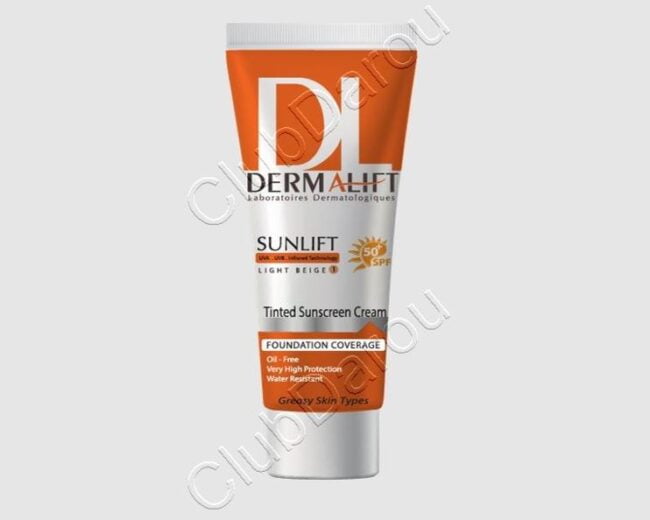 کرم ضد آفتاب رنگی spf50 پوست چرب درمالیفت